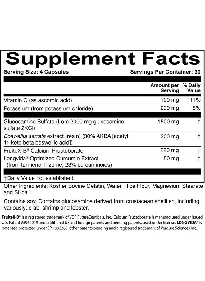 ScienceBased Health Jointprotect Support For Joint Health Glucosamine Sulfate Boswellia Serrata Calcium Fructoborate Curcumin Vitamin C 120 Capsules  - Image 3