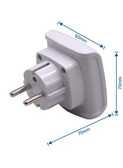 Captaintech South Africa 3-pin Large Plug Type M Adapter Convert to 2-pin EU/DE/FR Socket with Safety Shutter (White * 1 Piece)  - Image 2