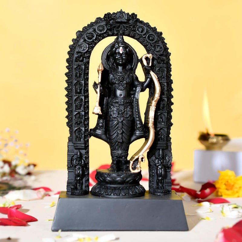 Craftam Polyresin Ram Lalla Idol MurtiStatue Shree Ram Lala Ayodhya Statues for Gift Home Temple Mandir Pooja 7 Inch - Image 2