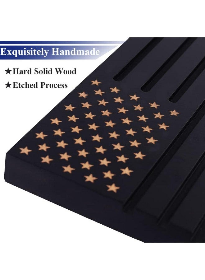 Samplife Coin Rack,Challenge Coins Display Stand Shelves Wooden Army Collectible Coins Holder Rack Case 6 Row Display American Flag - Image 2