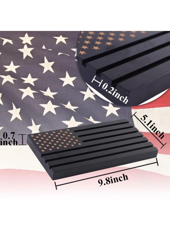 Samplife Coin Rack,Challenge Coins Display Stand Shelves Wooden Army Collectible Coins Holder Rack Case 6 Row Display American Flag - Image 3