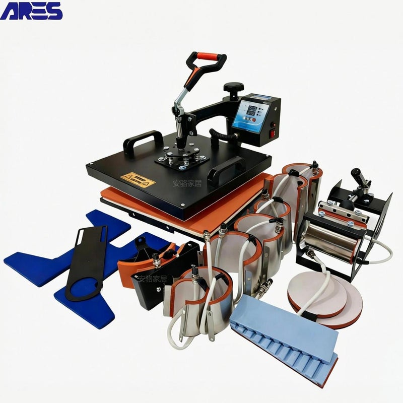 CME Heat Transfer Press Machine 29x38cm Multi-function Combo Machine for Clothes Hats Mugs 15-in-1 Heat Press Cap Press Machine - Image 3