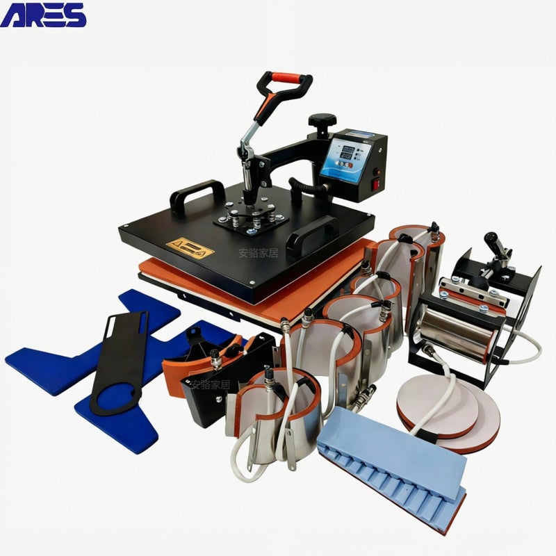 CME Heat Transfer Press Machine 29x38cm Multi-function Combo Machine for Clothes Hats Mugs 15-in-1 Heat Press Cap Press Machine - Image 1