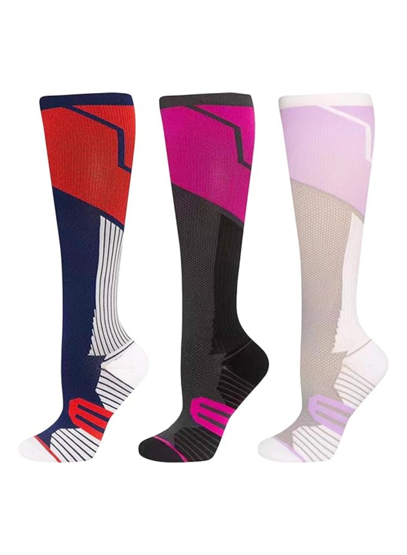 Generic Compression Socks for Women & Men, 20-30 mmHg Cute & Fun Compression Stockings for Nursing, Pregnancy, Sports, and Travel (3 Pairs, S/M, Size 34-39) - Image 1