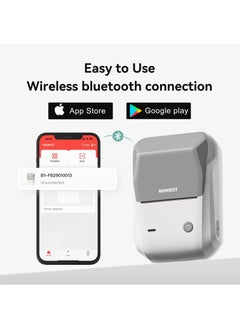 NIIMBOT B1 Wireless Bluetooth Label Printer with 1 Roll 50*30mm White Label Sticker and USB Cable, Portable Inkless Thermal Label Maker, Great for Supermarket, Retail Store and Home Printing Barcodes  - Image 5