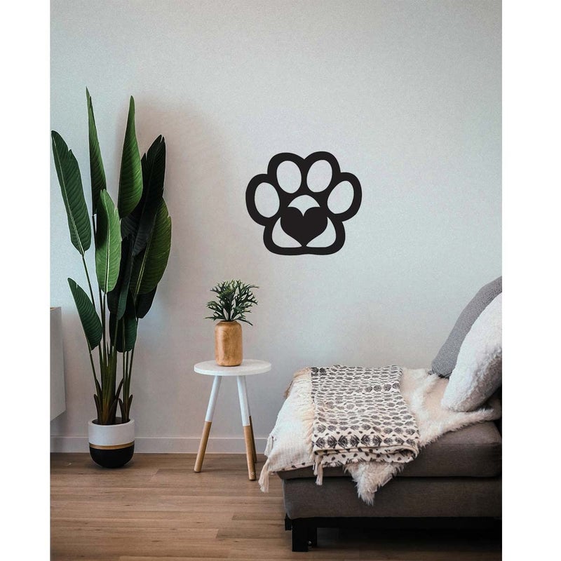 300Sparkles Dog Paws Feet Sign Wooden Wall Decor Hanging Frame For Home Living Room Pet House Decorative Item for Dogs Lover Friends and Family Black Style6 - Image 1