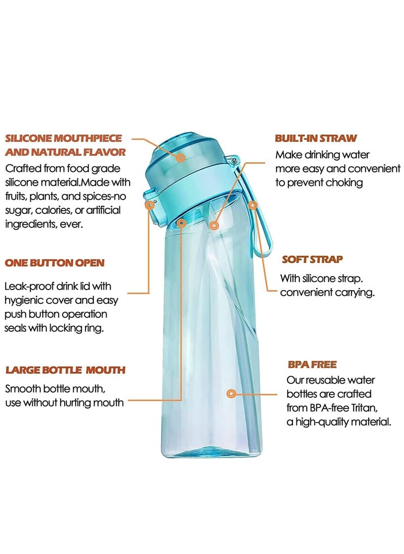 SYOSI - Sports Air Water Bottle BPA Free Starter up Set Drinking Bottles,650ML Fruit Fragrance Water Bottle, with 7 Flavour pods%0 Sugar Water Cup, for Gym and Outdoor Gift - Image 1