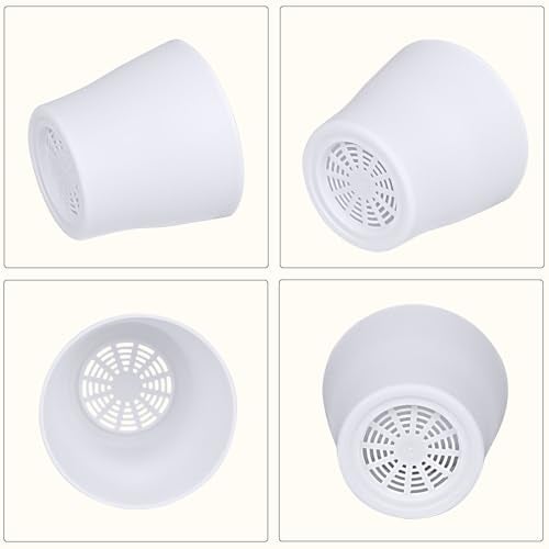 JERIA 16-Pack 4" Plastic Flower Plant Pots Thickened Seedlings Nursery Pots, Flower Plant Container Seed Starting Pots with Pallet (White) - Image 3