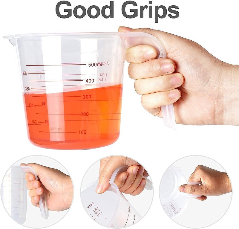 EARTHCONE EARTHCONE 250ml Plastic Measuring Cup 500ml Plastic Measuring Cup 1000ml Plastic Measuring Cup for Home Hotel Restaurant Kitchen Cooking Baking Lab Use 1Set  - Image 5