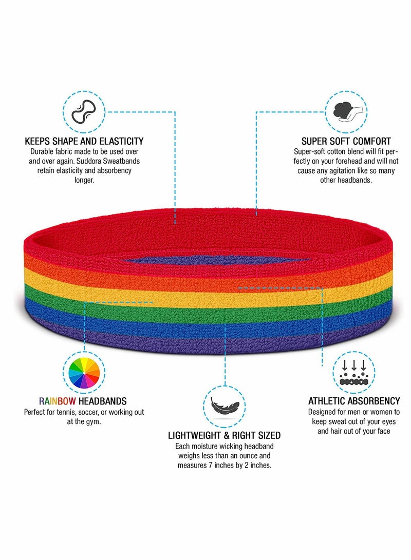 KASTWAVE مجموعة عصابات العرق، عصابات عرق مخططة تمتص الرطوبة، عصابة رأس و عصابات معصم لكرة السلة والتمارين الرياضية (1 قطعة عصابة رأس 2 قطعة عصابات معصم) - Image 3