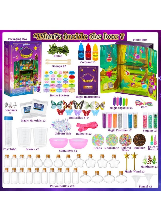 Cartell CARTELL Fairy Magic Potions Kit for Kids, Upgraded 26 DIY Mixed Magic Wizard Potion Bottles, Mystery Potions Craft Kit, Christmas Decorations Birthday Gifts for Age 6 7 8 9 10+ Year Old Girls Boys  - Image 2