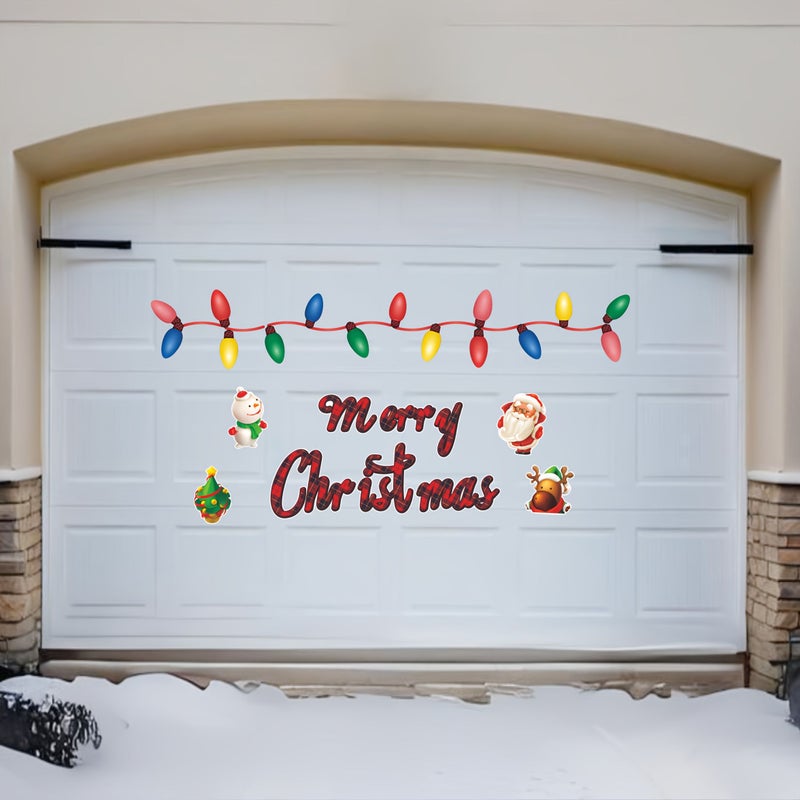 41pcs Christmas Magnetic Dishwasher Stickers Santa Reindeer Light Bulb Design - Image 3