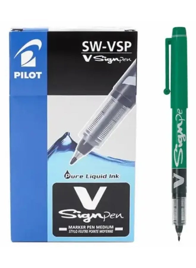 Pilot Signature Pen, Green, 12 Pens - Image 2