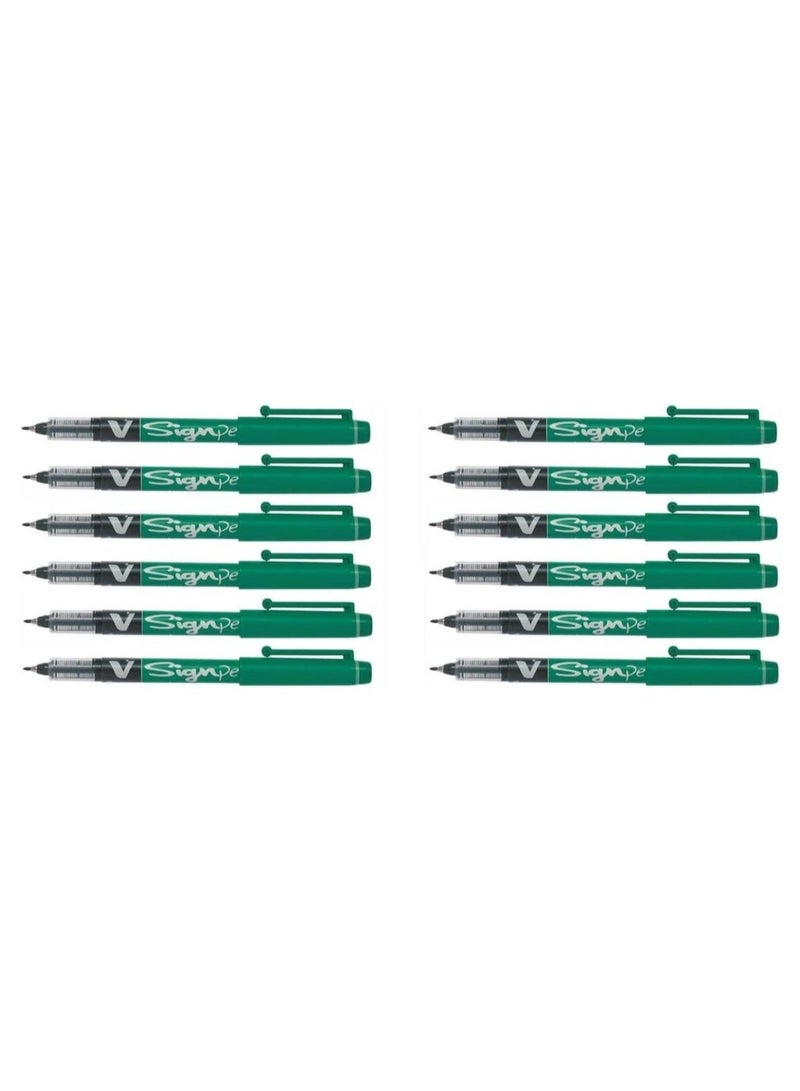 Pilot Signature Pen, Green, 12 Pens - Image 1