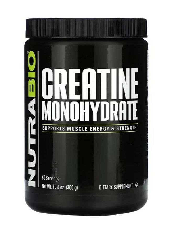 NutraBio Creatine Monohydrate 10.6 oz 300 g - Image 1