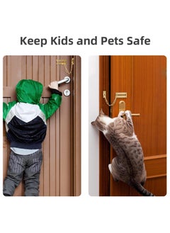 KASTWAVE Stainless Steel Anti-Theft Chain, Chain Door Guard with Lock, Chain Lock Door Guard, for Home Apartment Bedroom Inside Door and Extra Front Door Lock  - Image 3