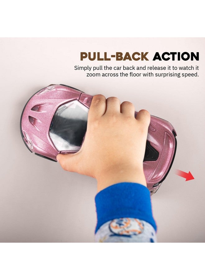 بيبي ألعاب سيارات سباق BAYBEE تعمل بالاحتكاك، مجموعة لعب سيارات دفع وسحب للأطفال الصغار | سيارات دفع | سيارات احتكاك للأطفال الأولاد والبنات من سن 2 إلى 5 سنوات (وردي) - Image 3