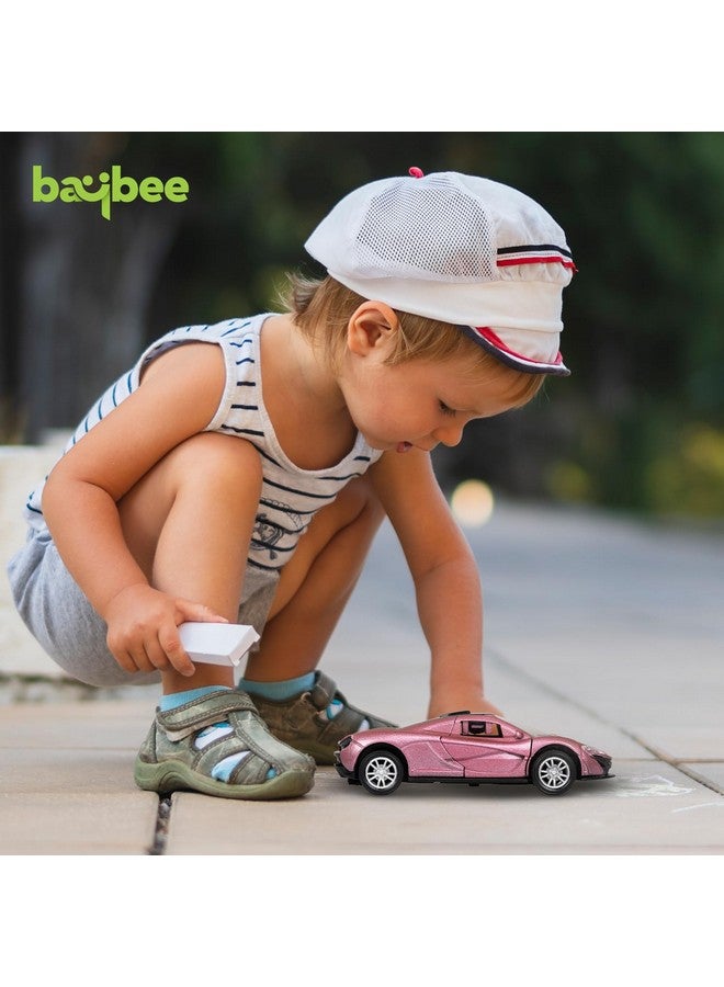 بيبي ألعاب سيارات سباق BAYBEE تعمل بالاحتكاك، مجموعة لعب سيارات دفع وسحب للأطفال الصغار | سيارات دفع | سيارات احتكاك للأطفال الأولاد والبنات من سن 2 إلى 5 سنوات (وردي) - Image 2
