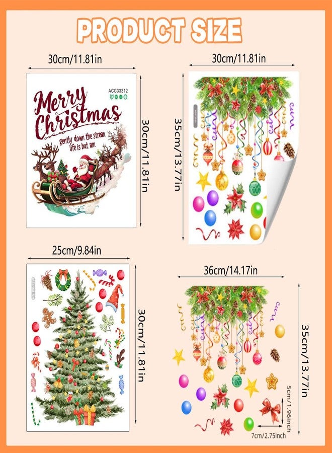 AUOCATTAIL Christmas Toilet Stickers Decals Xmas Christmas Tree Santa Claus Deer Pine Needle Ball Toilet Lid Stickers Bathroom Wall Self-Adhesive Decals for Merry Christmas Party Home Mural Decoration 3Sheets - Image 2