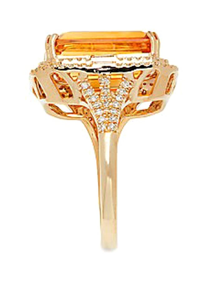 EFFY - 14K Yellow Gold Citrine and Diamonds Ring for Women Size 7 - Image 1