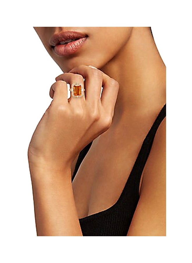 EFFY - 14K Yellow Gold Citrine and Diamonds Ring for Women Size 7 - Image 1