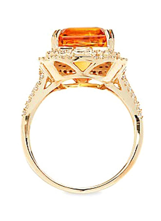 EFFY - 14K Yellow Gold Citrine and Diamonds Ring for Women Size 7 - Image 1