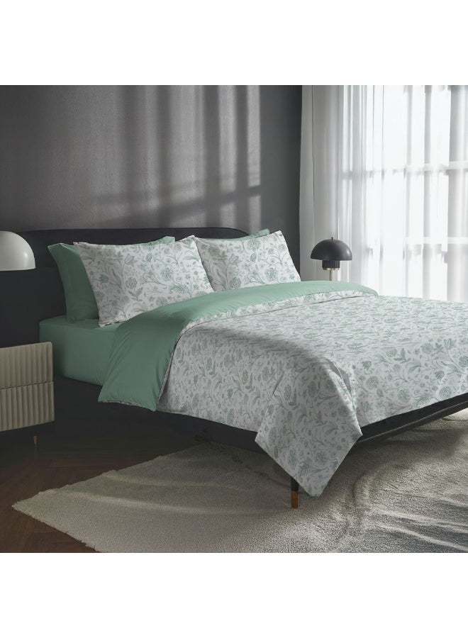Danube Home Bliss 6 Piece Super King Comforter Set 260x260 cm Grey/Blue | Cotton /Viscos -180 Thread Count Breathable Bedding Sheet And Pillow Cases For Bedroom - Image 1