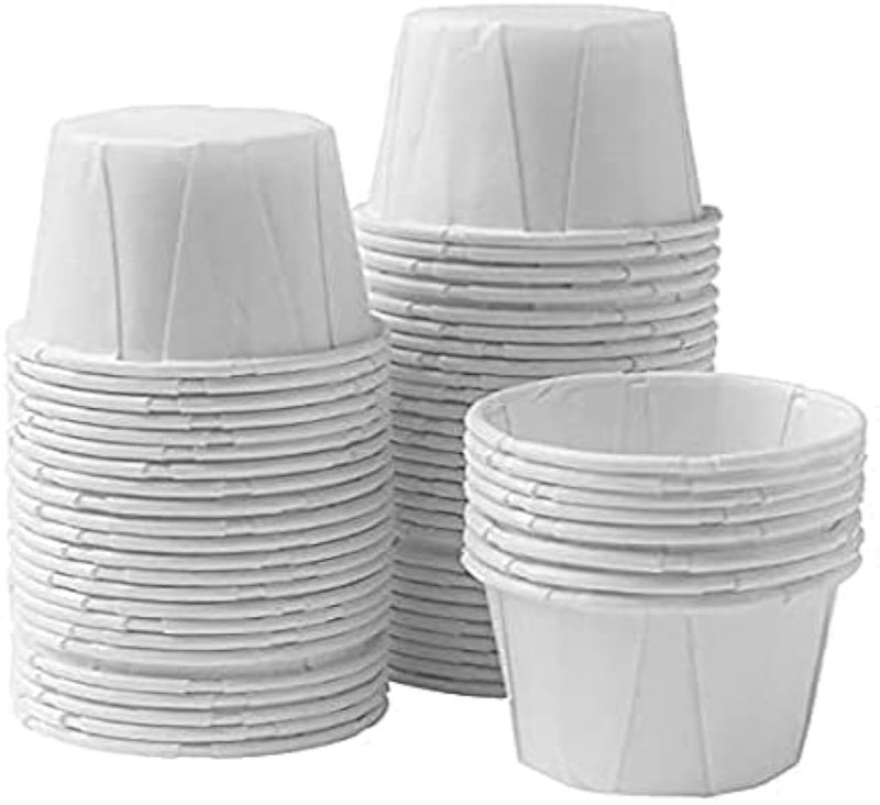 Vakly Disposable Paper Souffle Medicine Cups 1 Ounce Cups for Medication Distribution, Pills, Tasting, Condiments, Food and Dessert Serving (250) - Image 1