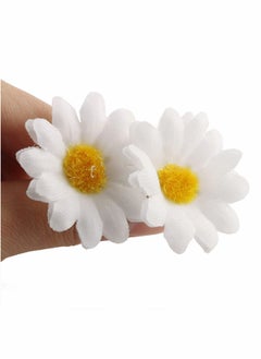 Excefore Silk Daisy Flower Head 1.5Inch White Artificial Gerbera Fake Flowers Heads for Wedding Party,Home Decoration and DIY Craft 100 Pcs  - Image 2