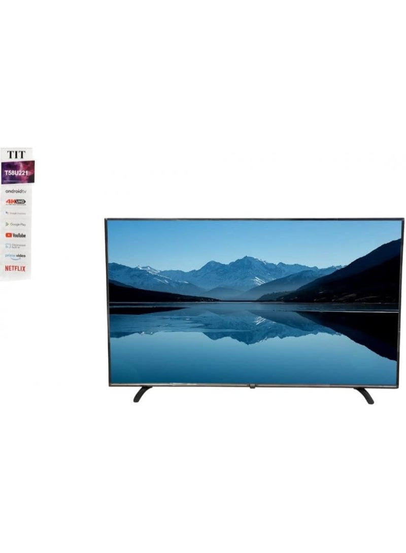 تي اي تي تلفزيون TIT ذكي LED 58 بوصة 4K UHD بدقة 3840x2160 HDR نظام أندرويد واي فاي Netflix YouTube صوت دولبي HDMI USB T58U221 - Image 2