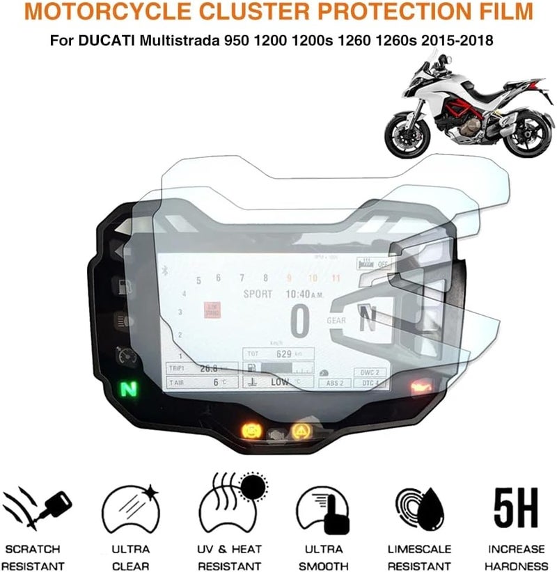 Yurefax Motorcycle Dashboard Screen Protector for Ducati Multistrada - Image 2