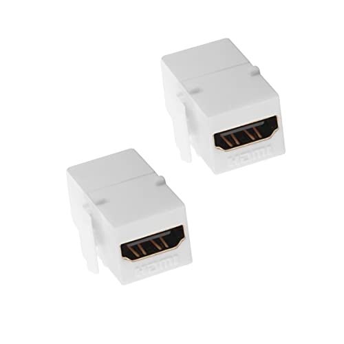 TENINYU HDMI Keystone Coupler, (2-Pack) HDMI Keystone Jack Insert,Gold Plated HDMI Female to Female Coupler Adapter-White - Image 1
