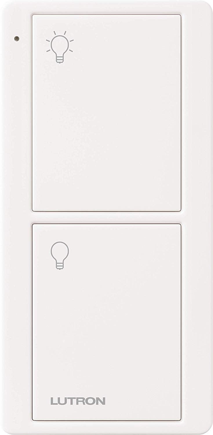 Lutron Pico Remote for Caseta Smart Switch, 2-Button Control , On/Off Control, For Table Top or Wallmount Use, PJ2-2B-GWH-L01, White - Image 1