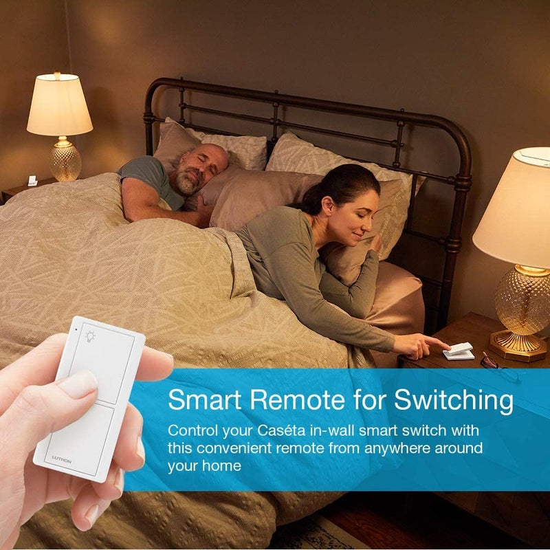 Lutron Pico Remote for Caseta Smart Switch, 2-Button Control , On/Off Control, For Table Top or Wallmount Use, PJ2-2B-GWH-L01, White - Image 4