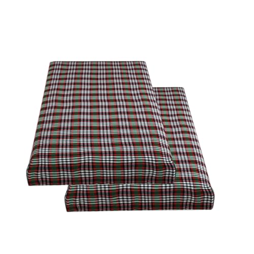 PRISCILLA Cotton Mattress Cover Protector Single Bed with Strong Zip/Chain (2 Pc, 6x3 ft) | All Around Protection with 360° Encasing with Zipper (Pack of 2, 72x36 Fits Upto 6 inches, Red/Green) - Image 2