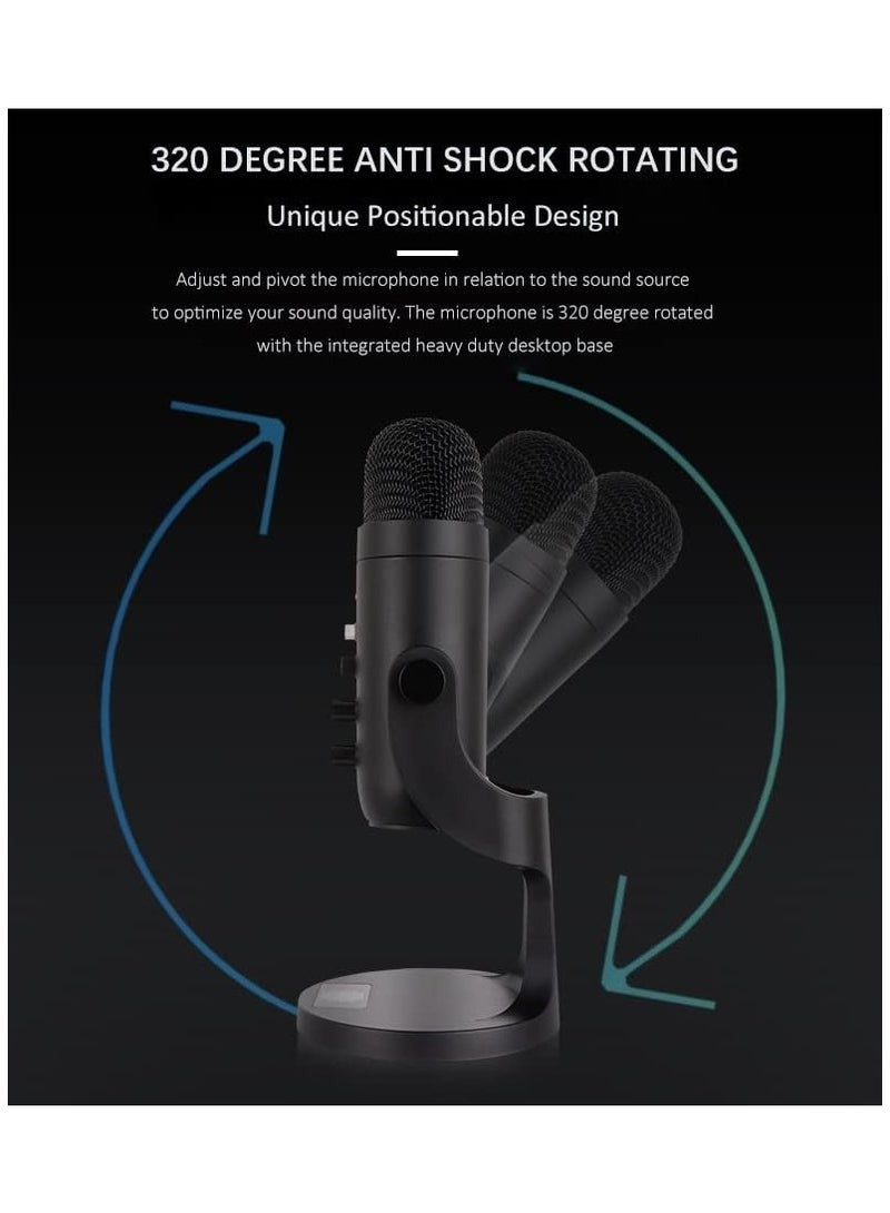 Jmary PW8 Professional Metal Voice Recording Usb Condenser Studio And Podcast Recording Gaming Microphones - Image 4
