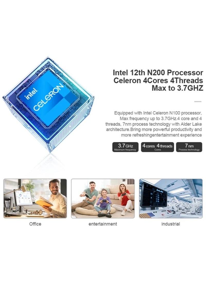 Intel - T8Plus Mini Host Dual Gigabit Network Port N100N5095 Office Game 4K Portable MiniPC Computer - Image 1