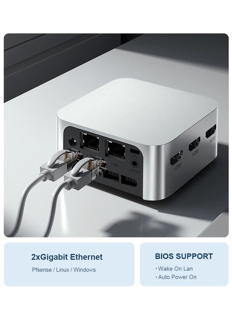 Intel - T8Plus Mini Host Dual Gigabit Network Port N100N5095 Office Game 4K Portable MiniPC Computer - Image 1