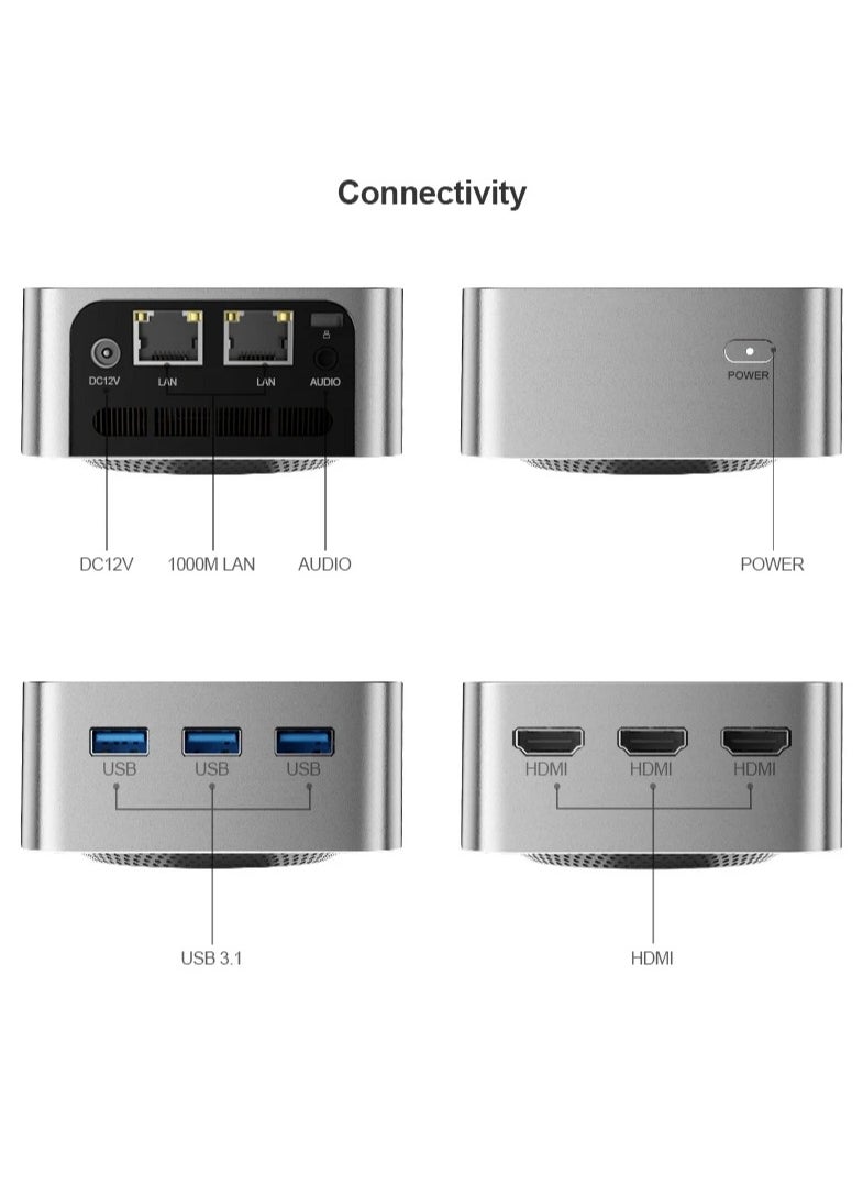 Intel - T8Plus Mini Host Dual Gigabit Network Port N100N5095 Office Game 4K Portable MiniPC Computer - Image 1