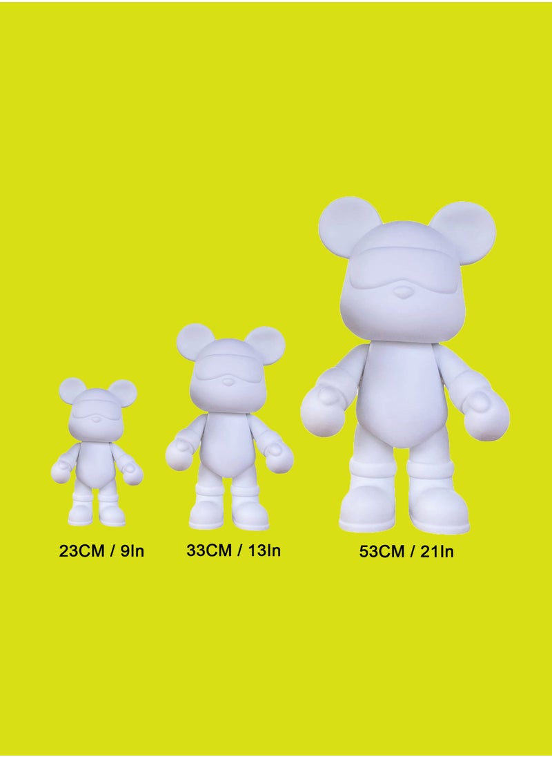 Generic - COOL BEAR COIN PIGGY BANK FIGURE (9 inch - 23 cm) ACRYLIC DRIP POUR PAINT COMPLETE KIT, Colors: Light-Pink, Silver, Mint-Green. - Image 1