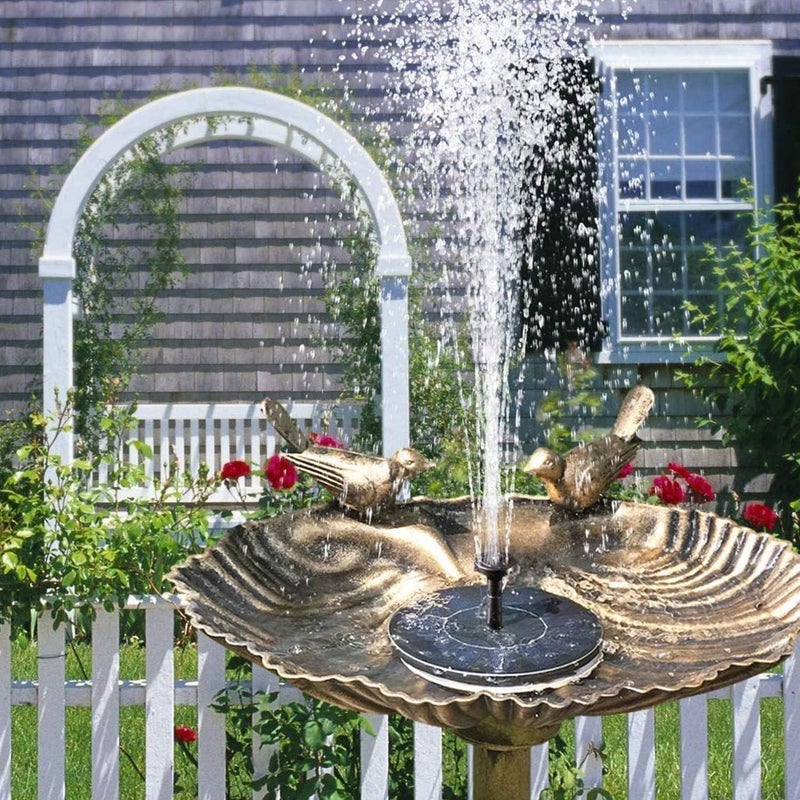 JSDOIN Solar Fountain Pump, Upgrade 1.4W Bird Bath, 4 Fixed Standing Holder, Solar Fountain with 6 Nozzle, Free Standing Outdoor Submersible Fountain Panel Kit for Pond, Pool, Patio, Garden - Image 5