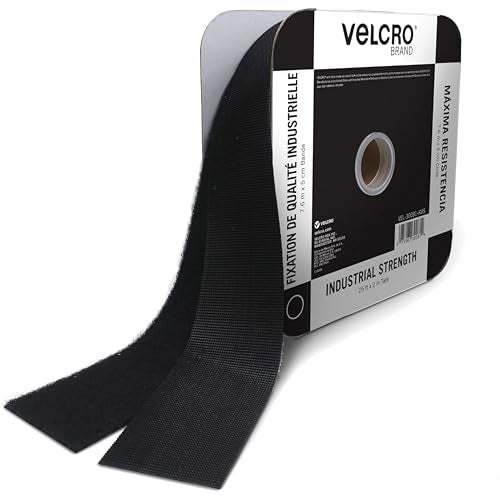 VELCRO Brand Heavy Duty Tape with Adhesive | 25 Ft Bulk Roll 2" Wide | Holds 10 lbs, Black | Industrial Strength Strong Hold for Indoor or Outdoor Use (30081) - Image 1