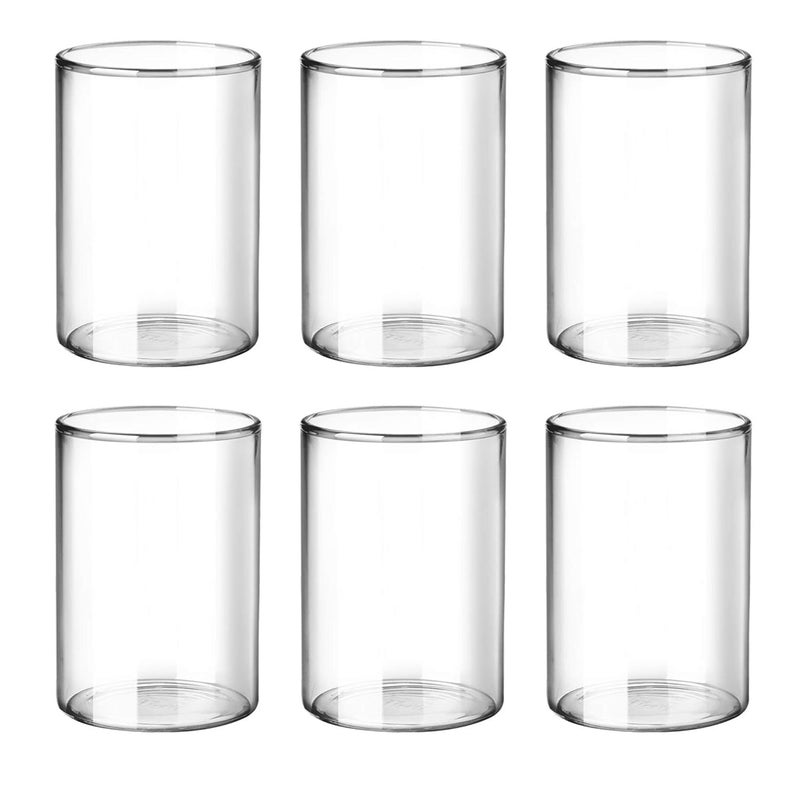 تريو مجموعة أكواب زجاجية من البوروسيليكات من تريو باي ميلتون، سعة 300 مل - طقم من 6 أكواب شرب مزخرفة، آمنة للغسل في غسالة الأطباق، خفيفة الوزن، آمنة للاستخدام مع الطعام، مثالية للماء والمشروبات، تصميم فيكتور - بتلة - Image 1