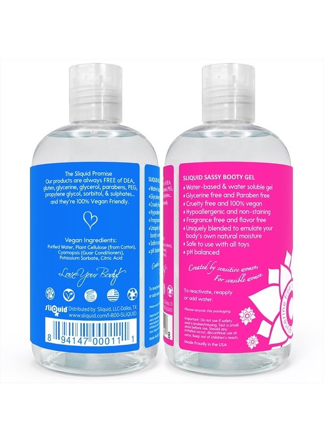 Sliquid Naturals Water-Based Lube for Women/Men/Couples - Sliquid H2O 8.5 Oz and Sliquid Sassy 8.5 Oz Personal Lubricant Set, Non-Staining, Unscented, Unflavored (2 Piece Set) - Image 2