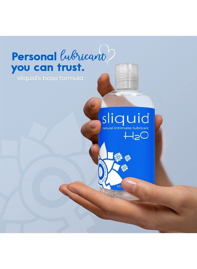 Sliquid Naturals Water-Based Lube for Women/Men/Couples - Sliquid H2O 8.5 Oz and Sliquid Sassy 8.5 Oz Personal Lubricant Set, Non-Staining, Unscented, Unflavored (2 Piece Set) - Image 3