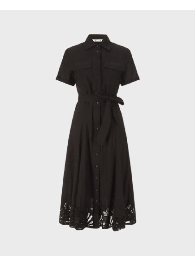 Zara casual Versatile Minimalist Dress With Cotton Solid Color Skirt And Cut-out Design - Image 1
