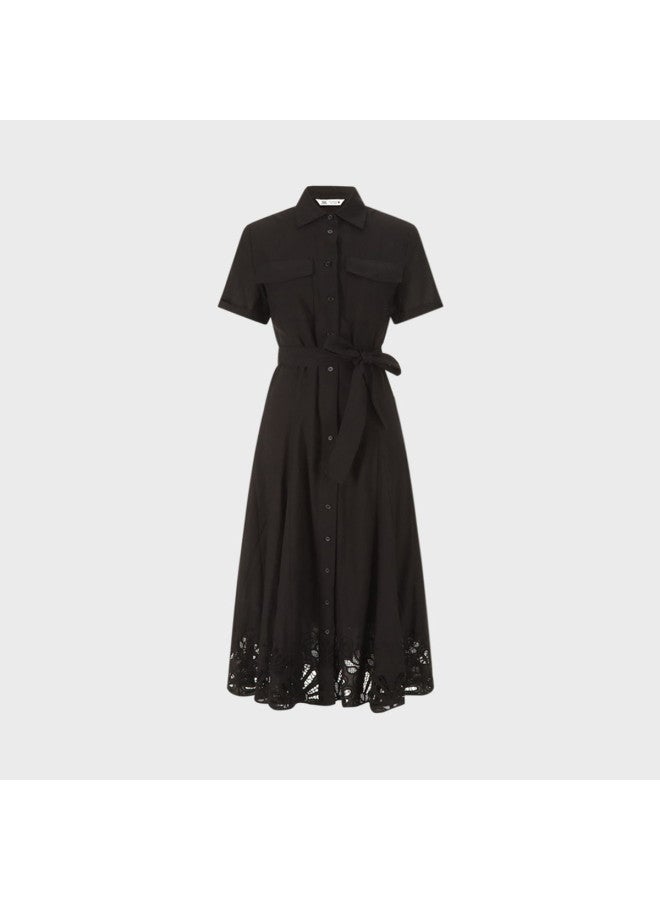 Zara casual Versatile Minimalist Dress With Cotton Solid Color Skirt And Cut-out Design - Image 2