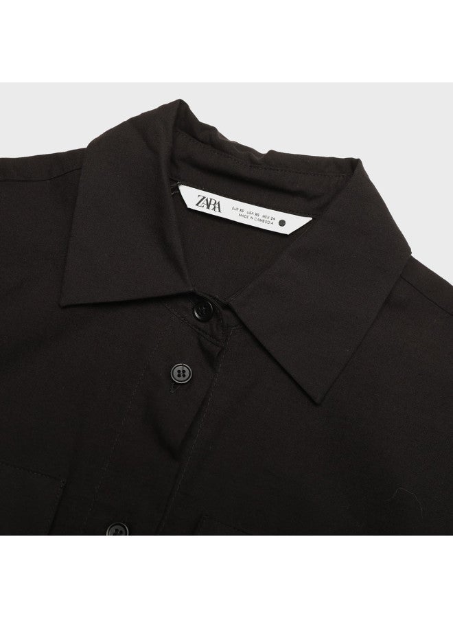 Zara casual Versatile Minimalist Dress With Cotton Solid Color Skirt And Cut-out Design - Image 4