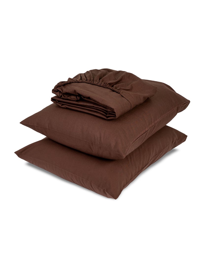 Home of linens طقم شرشف جاهز بني 200x200  - Image 2