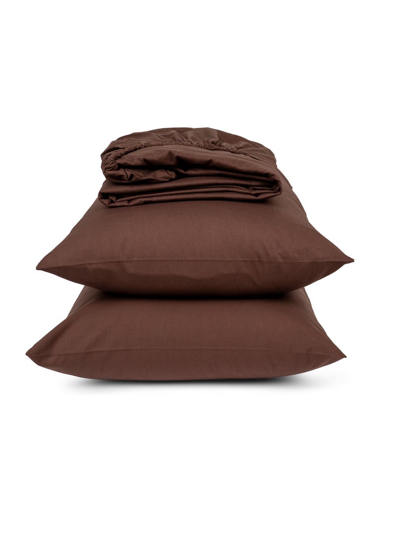 Home of linens طقم شرشف جاهز بني 200x200  - Image 1